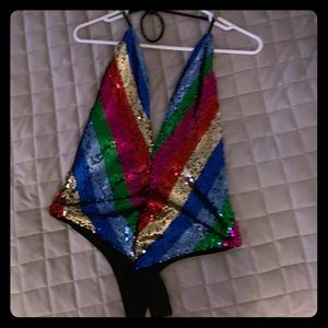 Colorful body suit only tried on medium